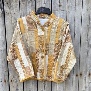 Quilted Patchwork Jacket Cottagecore Boho Vintage Style Sz m